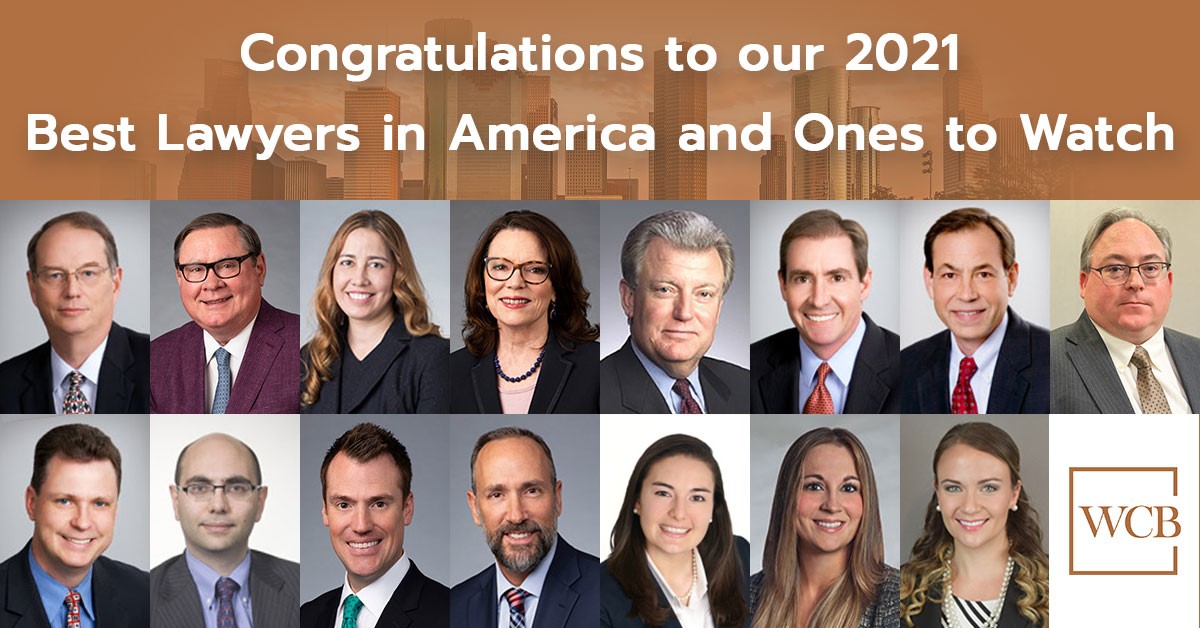 WCB's attorneys are featured in 2021 edition of The Best Lawyers in